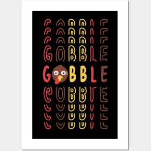 Funny turkey gobble gobble Posters and Art